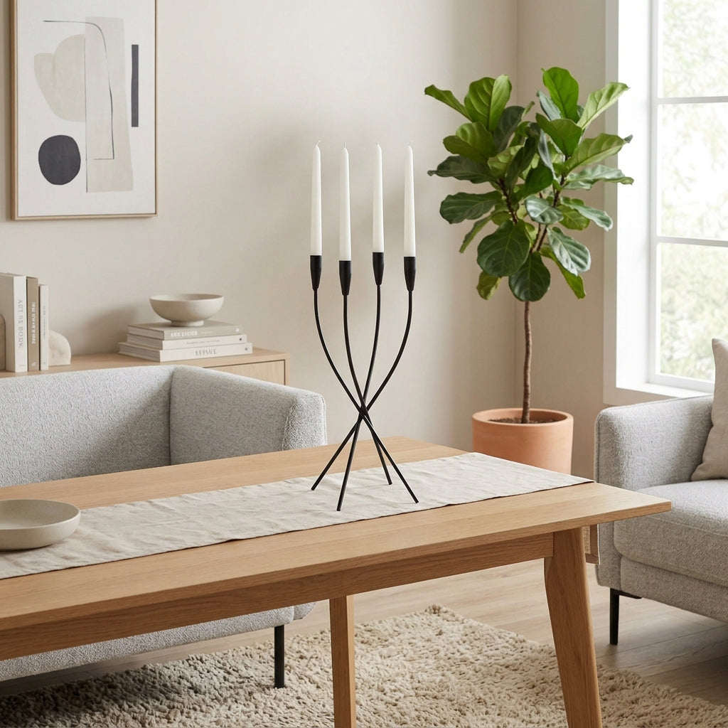 Mattos Black 4-Taper Candelabra