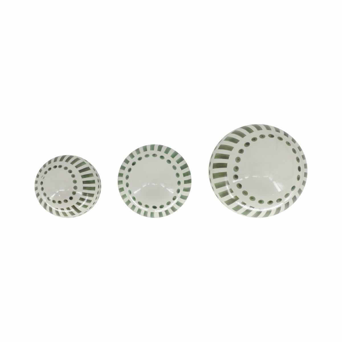 Crabtree Dark Sage Green Ceramic Orbs (Set of 3)