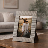 Worth Black/White Resin 4x6 Etched Lines Photo Frame