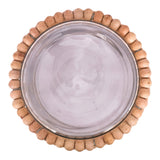 Oak Run Natural/Clear Small Wood Beaded Hurricane