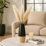 Earlimart Cream/Black Ceramic 2-Tone Vase