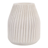 Sunsweet White Wood Ridged Vase