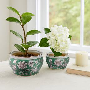 Watsoncliff Green/White/Brown Planters (Set of 2)