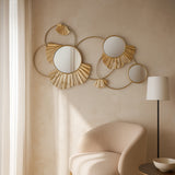 Cromir Gold Metal Fan Loops Mirrored Wall Decor