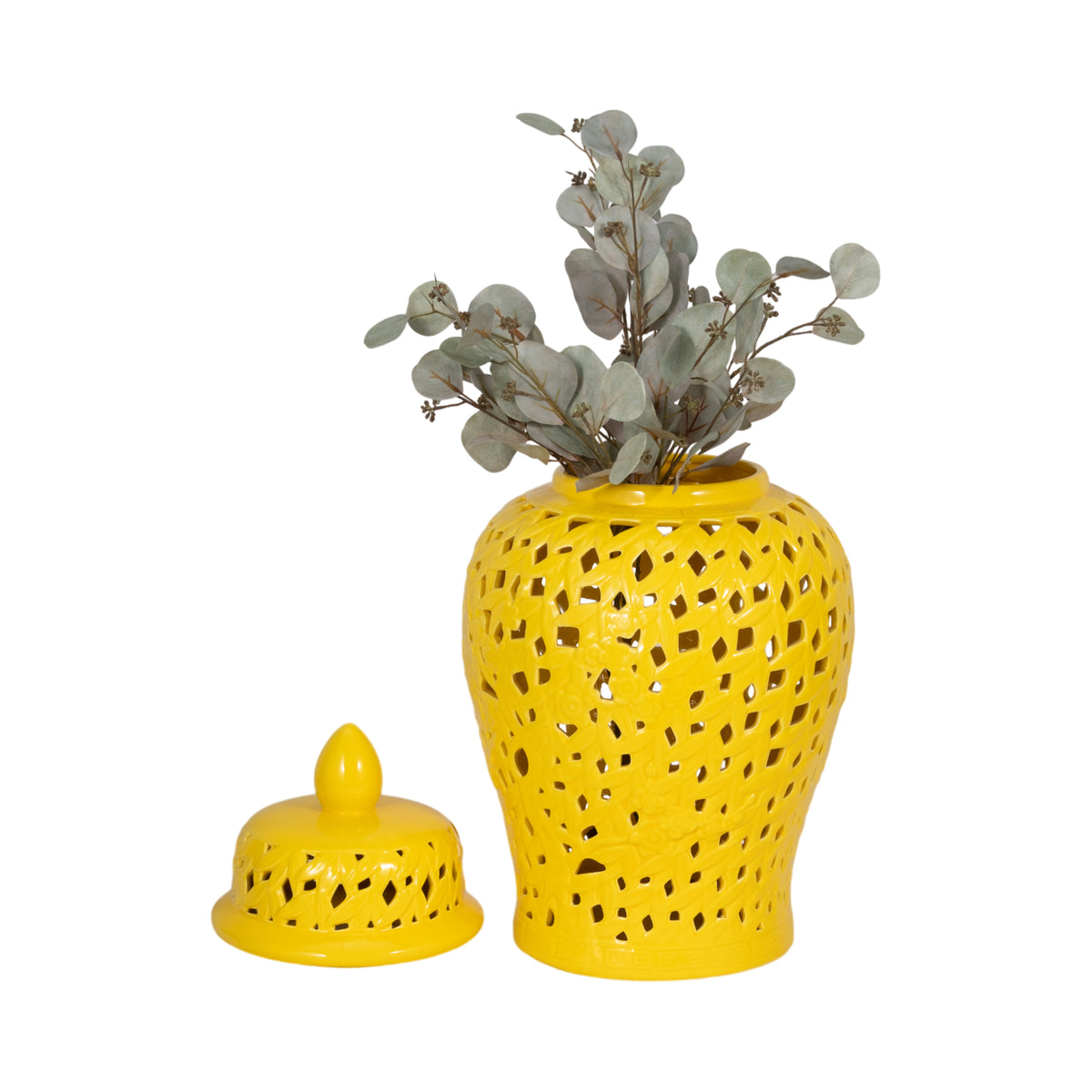 Brisbane Yellow Pierced Temple Jar