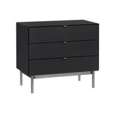 Stratton Black/Gray Three-Drawer Chest