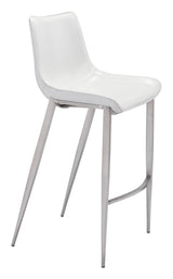 Magnus White & Silver Barstool (Set of 2)