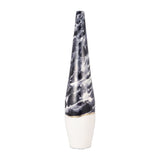 Chappo Ivory/Navy Metal Neptune Floor Vase