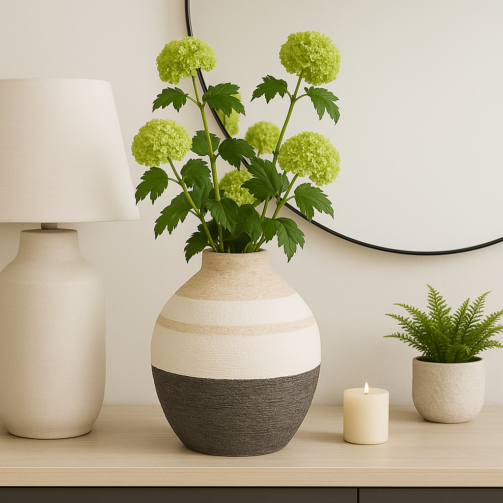 Alicemill Tan/Ivory/Black Vase