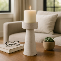 Carlin White Large Candle Holder