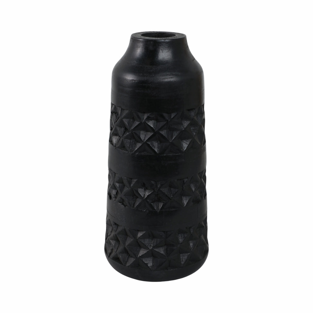 Del Cerro Black Wood Stained Vase