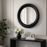Wikiup Black Metal Round Mirror