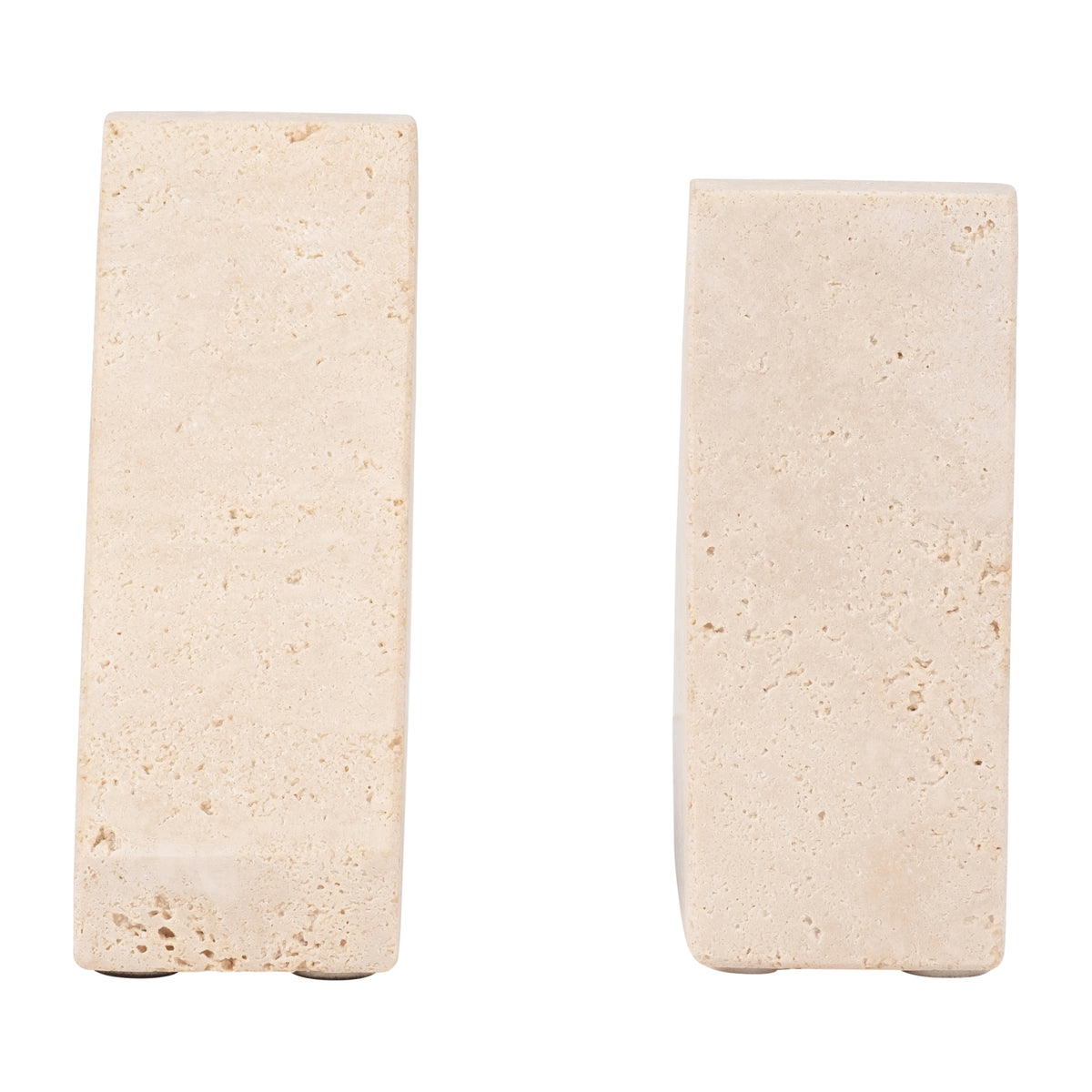 Bingham Tan Travertine Triangle Bookends (Set of 2)