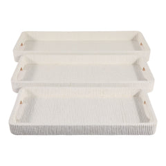 Topaz Natural/Cream Raffia Trays (Set of 3)