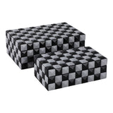 Cobb Black/White 3d Checkerboard Boxes (Set of 2)