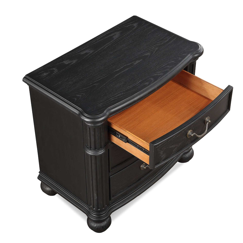 Kingsbury Black Nightstand - Ornate Home