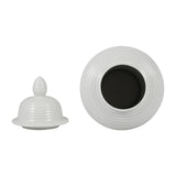 Clydecross White Ceramic Ribbed Temple Jar
