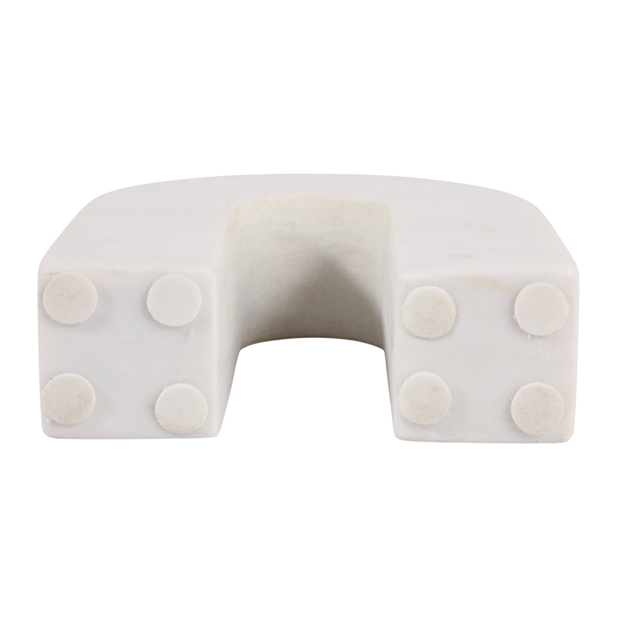 Hillcrest White Large Marble Horseshoe Tabletop Decor - 17596-01EC