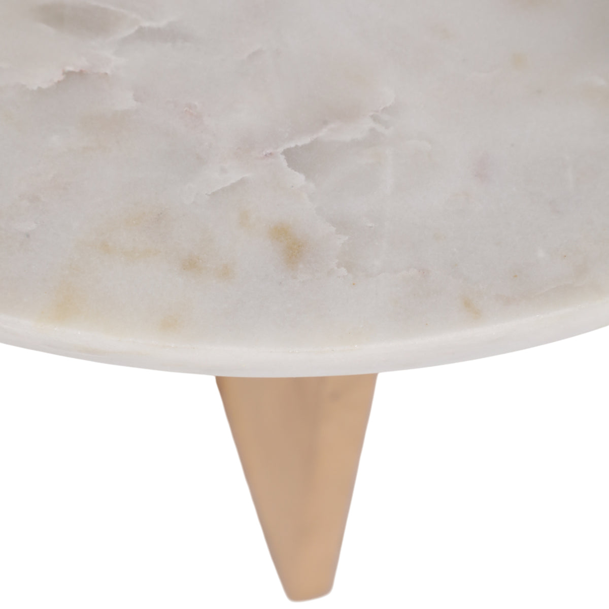 Plumas White/Natural Wood and Marble Combo Accent Table