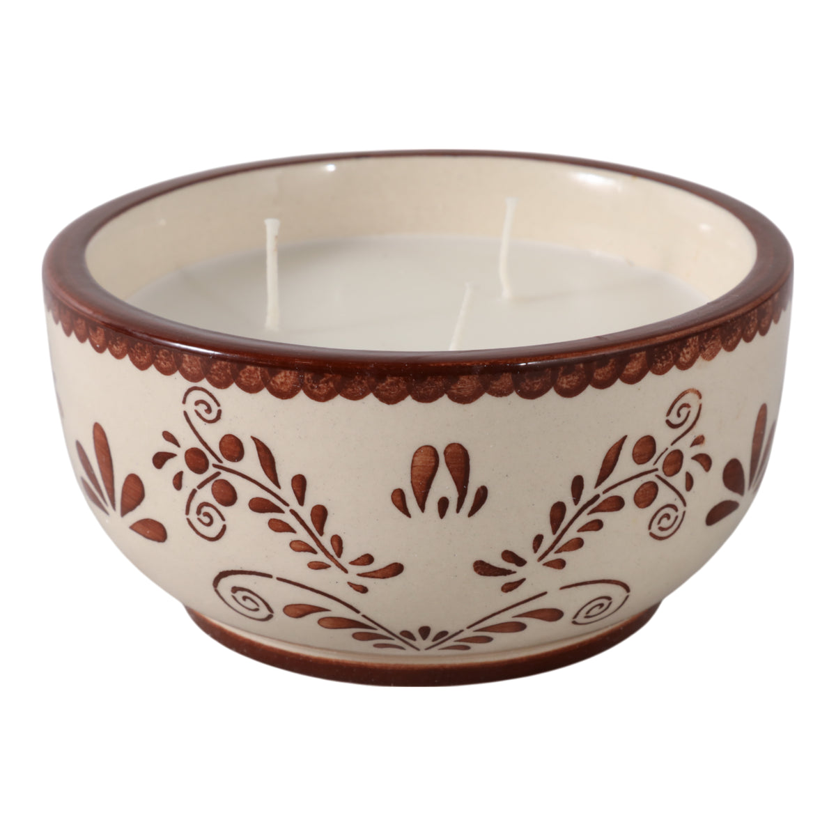 Trona Brown/White Coffee Hand Painted Candle