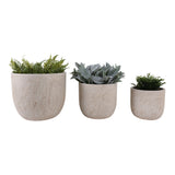 Calexico Ivory Cement Texture Resin Planters (Set of 3) - 22136EC