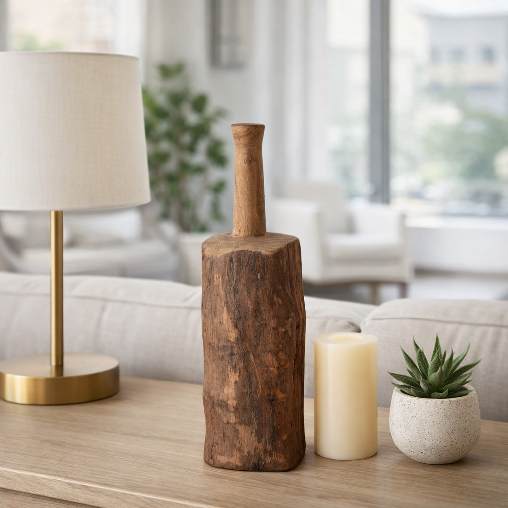 Fuchs Brown Reclaimed Wood Bottle Object - 20653-02