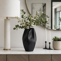 Sanitarium Black Small Ceramic Abstract Vase