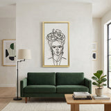 Akers White/Black Hand Painted Frida Illusion Wall Art