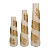 Pico White/Gold Aluminum Wrapped Vase