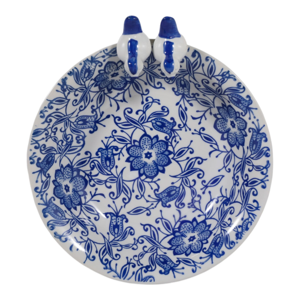 Foleymill Blue/White Floral Chinoiserie Bird Bath Birding