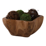 Wendel Natural/Bronze Teak Wood Bowl