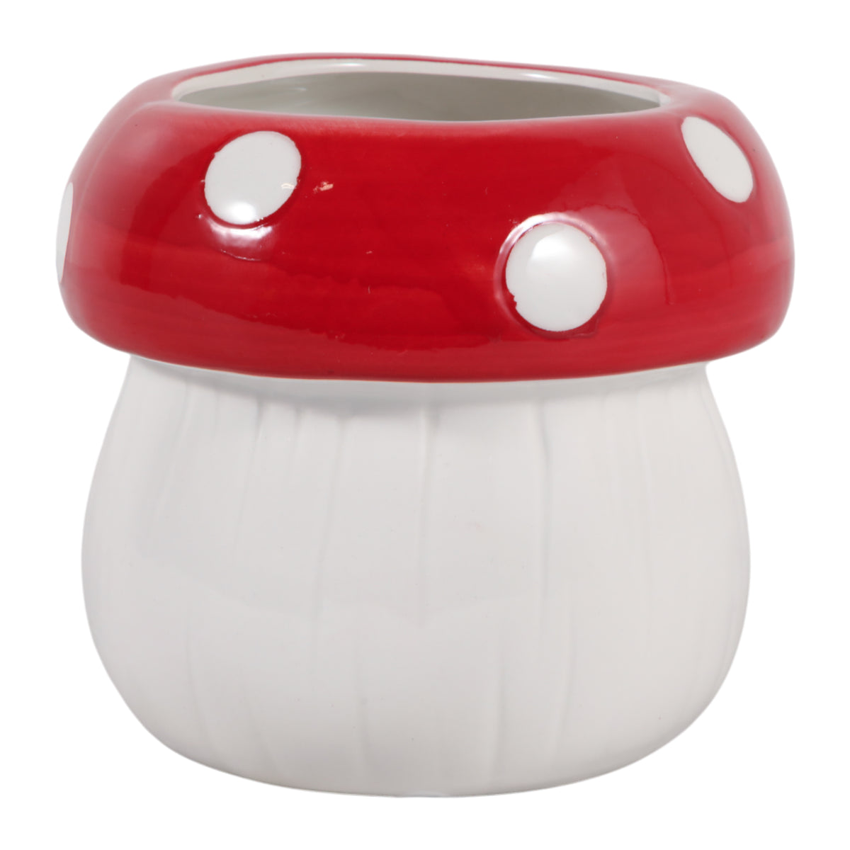 Bonnie View White/Red Mushroom Planter