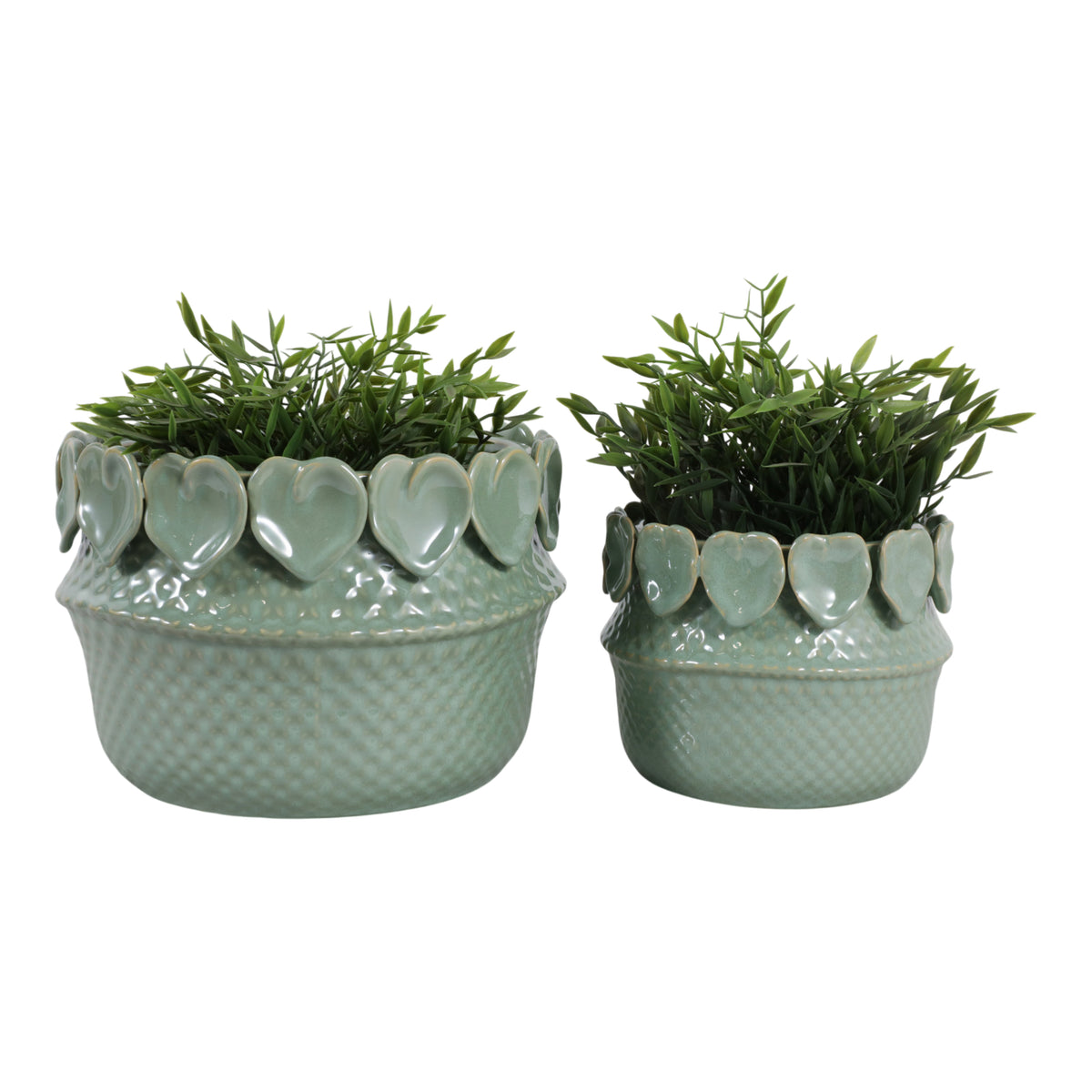 Fallonrun Green Leaf Applique Planters (Set of 2)