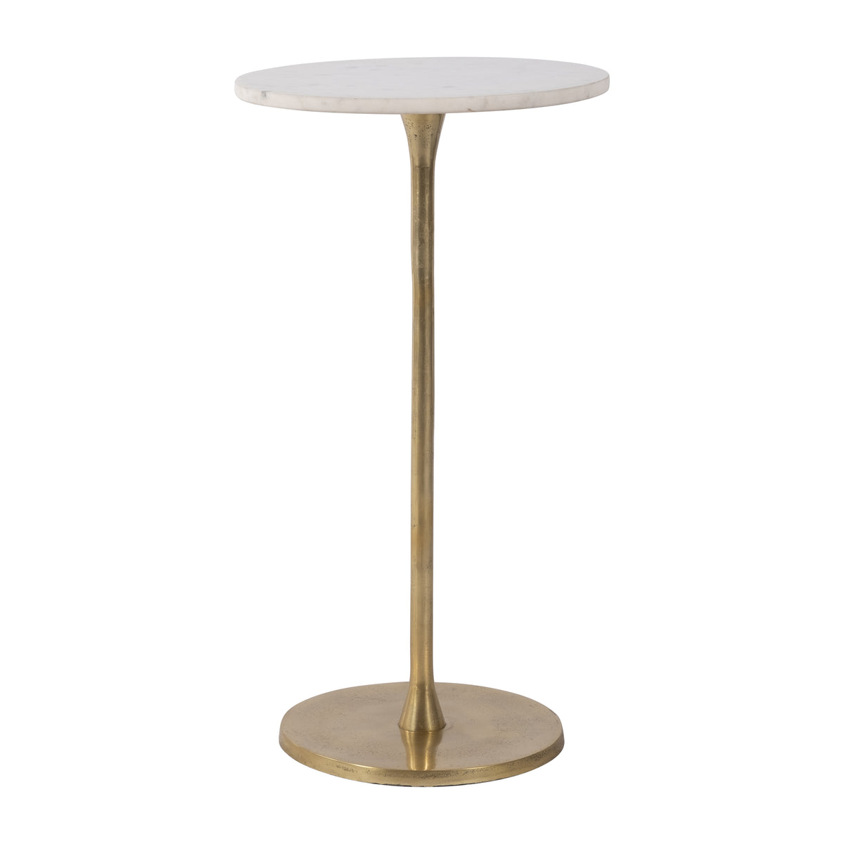Goat Rock Gold/White Metal Round Drink Table