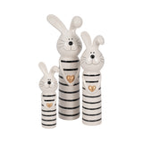 Glendora White/Black/Gold Small Lines Bunny with Heart