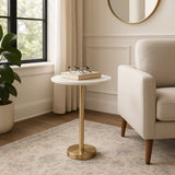 Graton Gold Metal Round Drink Table with Flat Base