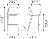 Magnus White & Silver Barstool (Set of 2)
