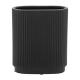 Citrona Black Ceramic Ridged Vase