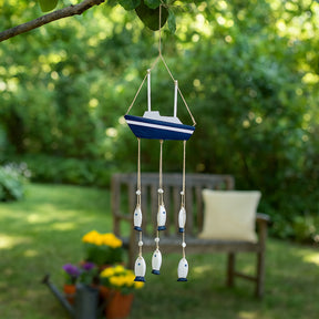 Camulos Multicolor Wood Sailboat with Hanging Fish