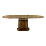 San Marino Natural/Brown Travertine Cake Stand