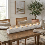 Strawberry White/Tan Wood Log 7-Cup Tealight Holder