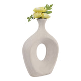 Alray Beige Beaded Oval Cut Out Vase