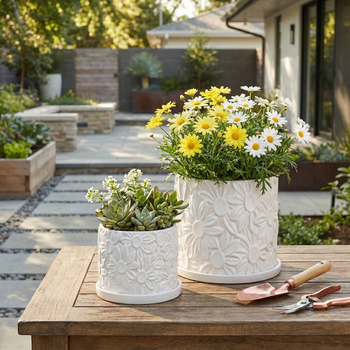 Bowenhaven White Planters (Set of 2)