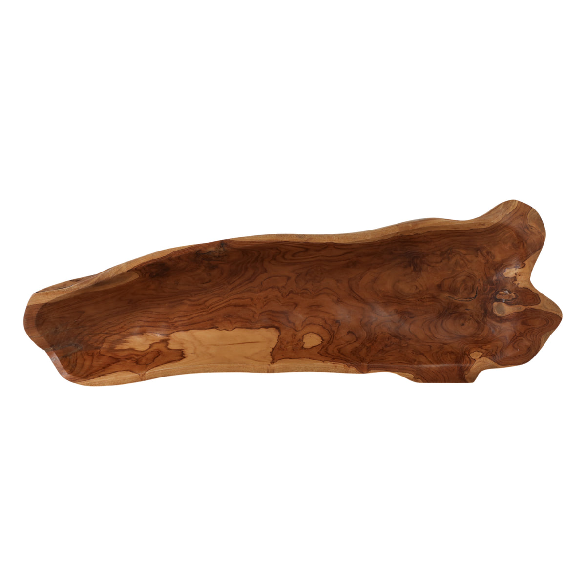 Etna Natural Teak Wood Long Bowl