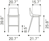 Magnus Slate Gray & Walnut Counter Stool (Set of 2)