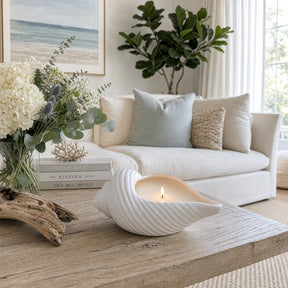 Orcutt White Sea Salt Shell Candle