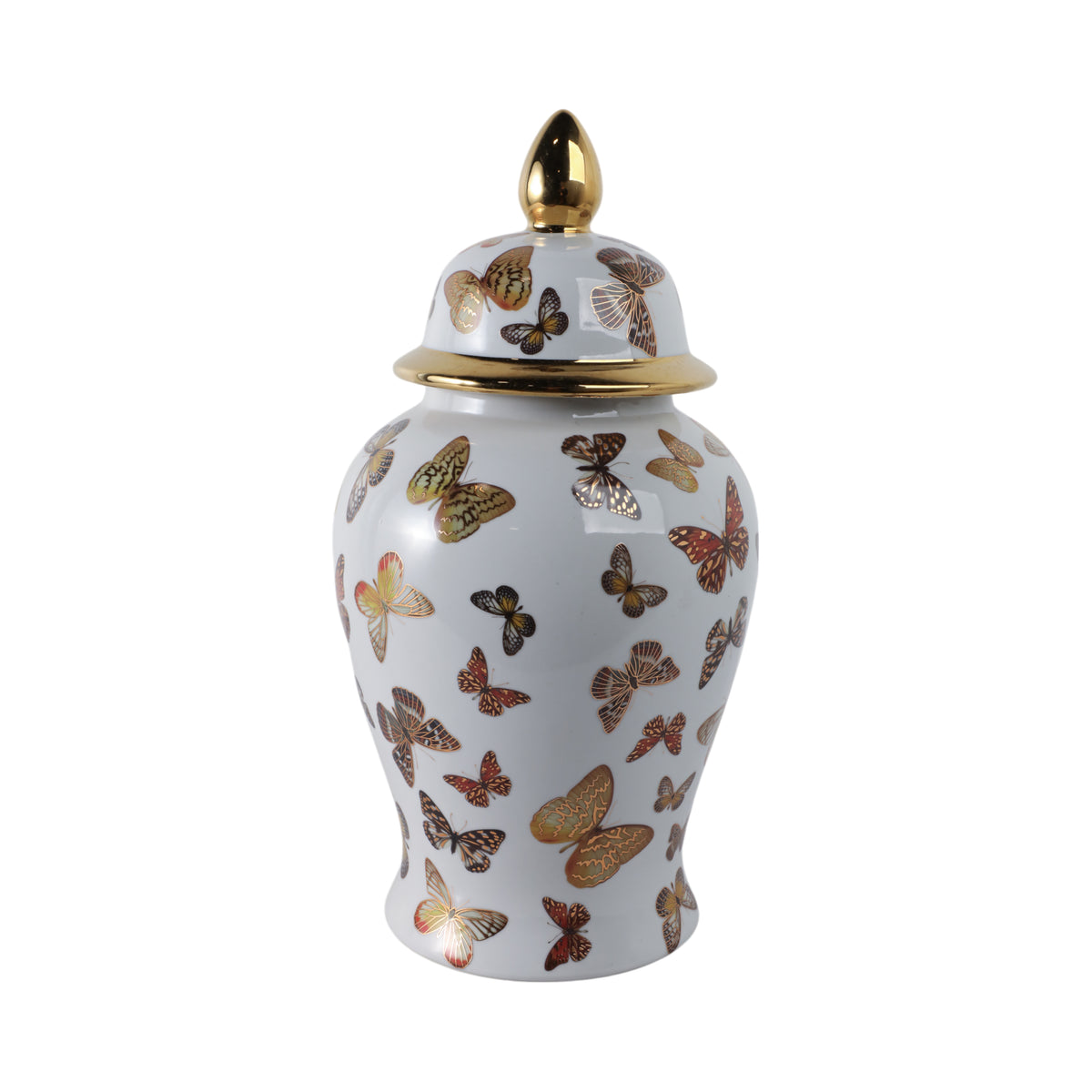 Hamdenworth Multicolor Large Butterflies Temple Jar