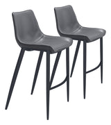 Magnus Dark Gray & Black Barstool (Set of 2)