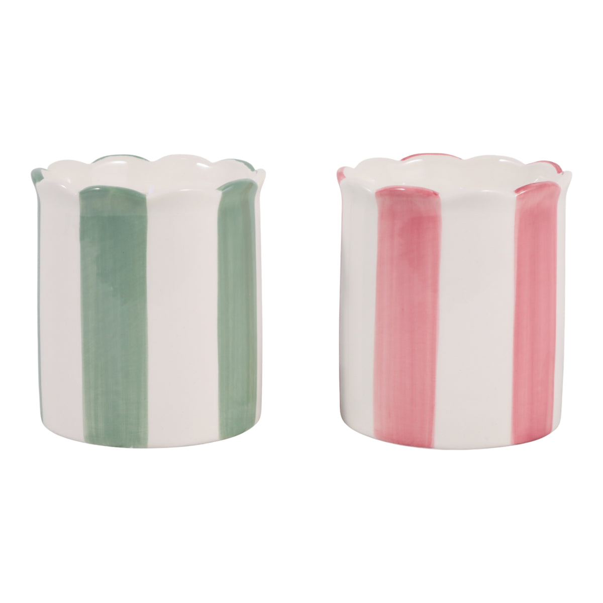 Sun City Multicolor Coconut Goji Orange Stripe Candles (Set of 2)