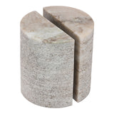 Buckeye Beige/Gray Marble Bookend with One Side Raw